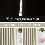 Vision Home Sand Pinch Pleated Full Blackout Curtains Linen Blended Room - Image 3