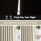 Vision Home Sand Pinch Pleated Full Blackout Curtains Linen Blended Room - Image 3