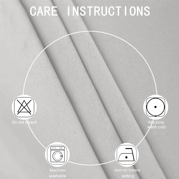 Light Grey Blackout Curtains/38 x 54 Inch/Set of Two Panels Grommet Living Room - Image 4