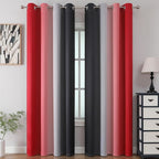 Red and Black Ombre Blackout Curtains - Image 2