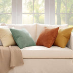MIULEE Soft Corduroy Decorative Throw Pillow Covers Orange Teal 20x20 | Set of 4 - Image 7