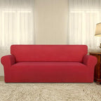 PureFit Stretch Couch Covers for Sofa Large Sofa Slipcovers Red | 1-Piece Sofa - Image 2