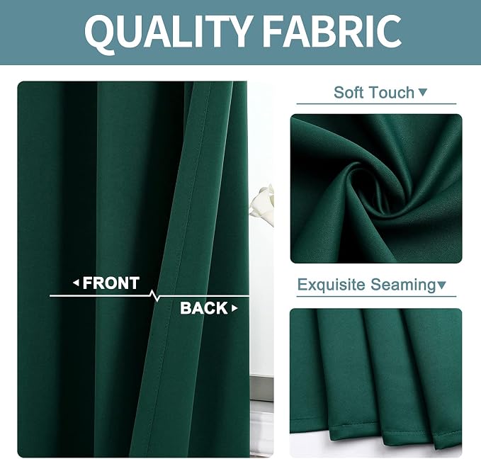 ChrisDowa Blackout Curtains for Bedroom and Living Room 45 Inches Long | 2 - Image 3
