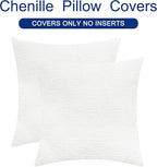 CaliTime Decorative Couch Throw Pillow Covers 18 X 18 Inches True White | Pack - Image 6