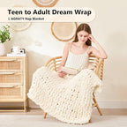 L'AGRATY Chunky Knit Throw Blanket - Image 3