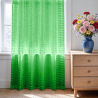 SpaceDresser Check Sheer Curtains 45 Inches 2 Panels Set, Rod Pocket Plaid - Image 3