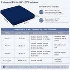 8Pcs Patio Cushion Covers Stretch Outdoor Furniture Protector Slipcovers | - Image 3