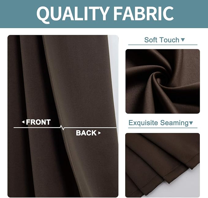 ChrisDowa Blackout Curtains for Bedroom and Living Room 90 Inches Long | 2 - Image 3