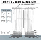 Simplebrand Ivory Sheer Curtains 108 Inches Long, Extra Long Rod Pocket Solid - Image 8