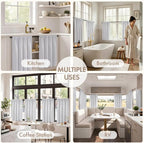 MIULEE 4-Panel Blackout Kitchen Window Curtain Panels 40"x45" Greyish White | - Image 5