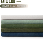 MIULEE Greyish Green Chenille Couch Throw Pillow Covers, 20x20 | Set of 2 - Image 6