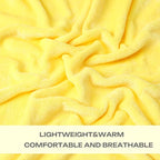 Yellow Fleece Plush Throw Blanket 90"x90"for Couch Sofa Fuzzy Cozy Flannel | - Image 4
