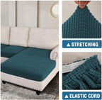 H.VERSAILTEX Sectional Couch Covers 4 Pieces Sofa Seat Cushion Covers L Shape - Image 6