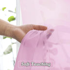 Light Pink Sheer Curtains 36 inch Length Kitchen Tiers Short Voile - Image 5