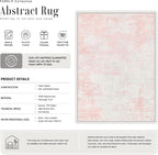 2.6x8 Washable Runner Rug：Modern Abstract Soft Carpet Pink White | - Image 3