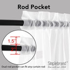 Simplebrand Sheer White Curtains 63 Inch Length 2 Panels, Rod Pocket Solid - Image 5