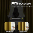 Yellow Pinch Pleated Curtains 96 Inch Length 2 Panels Set Noise Cancelling - Image 3