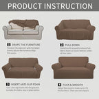Easy-Going Stretch Oversized Loveseat Couch Covers Washable Brown | 1-Piece - Image 6