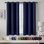 MIULEE Blackout Curtains for Bedroom 2 Panels 34 x 54 Inch Long Navy Blue | by MIULEE