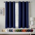 MIULEE Blackout Curtains for Bedroom 2 Panels 29 x 40 Inch Long Navy Blue | by MIULEE