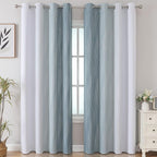 Stone Blue and Greyish White Blackout Curtains - Image 2