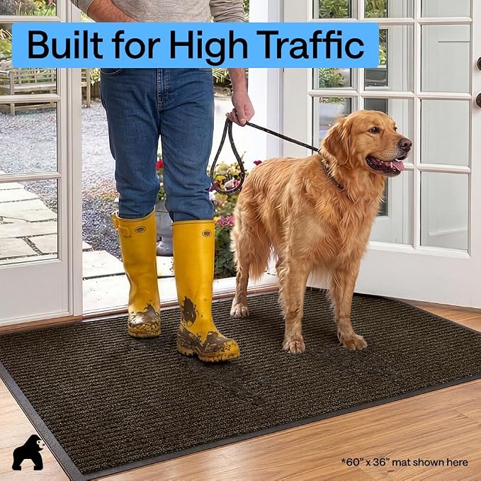 GORILLA GRIP Waterproof Traffic Guard Door Mat, Indoor and Outdoor Heavy Duty - Image 7