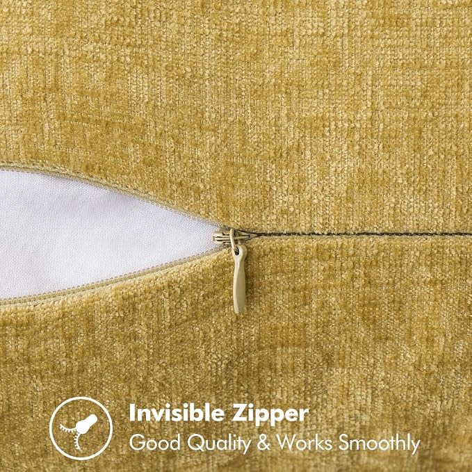 MIULEE Decorative Couch Throw Pillow Covers 18x18 Inch Mustard Yellow | - Image 3