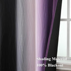 Black and Purple Ombre Blackout Curtains 108 Inch Length | Room Darkening - Image 5