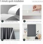 Portable Light Blocking Curtains Self-Stick Design, Removable Adhesive Window - Image 3