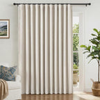 INOVADAY Linen Textured 100% Blackout Sliding Door Curtains 102x108 Beige | 1 by INOVADAY