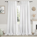 White Linen Curtains 2 Panels Set by Nanspring