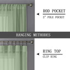 Tollpiz Short Sheer Tier Curtains Linen Textured Half Kitchen Curtain Sheers - Image 5