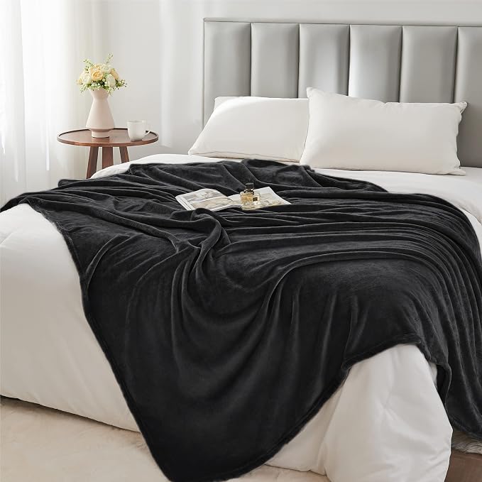 BEDELITE Fleece Blanket Soft Plush Full Bed Blanket Black 84"x90" | Ultra Soft - Image 5
