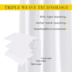 NICETOWN White Kitchen Curtains 36 inches Long, Modern Design Solid Grommet - Image 3
