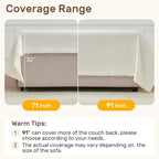 2 Pieces Sectional Couch Covers L Shaped Cover L Cream White | Thick Washable - Image 5