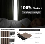 Topfinel 96 Inch Blackout Linen Curtains 2 Panel Set - Image 5