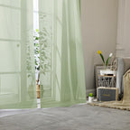 Light Green Sheer Curtains 78 Inches Long 2 Panels, Modern Light Filtering - Image 2