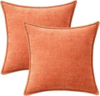 MIULEE Decorative Couch Throw Pillow Covers 18x18 Inch Coral Red 2 Pack | - Image 6