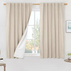 54 Inch Linen Full Blackout Window Curtains by LAMIT