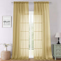 Gold Sheer Curtains 108 Inches Long 2 Panels, Dual Rod Pocket Light Filtering by Lecloud