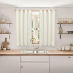 YoungsTex Short Linen Curtains 45 Inch Length, Light Filtering Drapes - Image 2