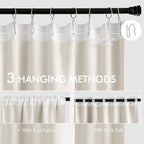 MIULEE Ivory Back Tab Blackout Curtains 52x108 Inch Long 2 Panels Set | Rod - Image 3