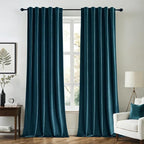 MIULEE Peacock Blue Velvet Blackout Curtains 52x108 inches 2 Panels | Luxury by MIULEE