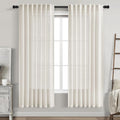 Cream Linen Curtains 74 Inches Long by Nanspring