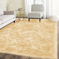 Latepis Yellow Area 5x8 Rugs Fluffy Faux Fur Washable Rug by Latepis