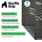 GORILLA GRIP 100% Waterproof All-Season WeatherMAX Doormat, US Designed Natural - Image 3
