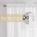 White Sheer Curtains 90 Inches Long 2 Panels, Light Filtering Airy Voile - Image 4