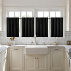 MIULEE Set of 4 Black 45 Inch Short Blackout Kitchen Window Curtains | Bedroom - Image 7