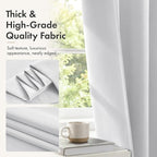 MIULEE 84 Inch Length Greyish White Blackout Bedroom Curtains Set of 4 | - Image 6