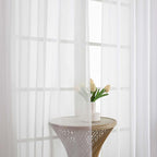 White Sheer Curtains 120 Inches Long 2 Panels Set, 59 Inch Extra Wide Soft Airy - Image 3